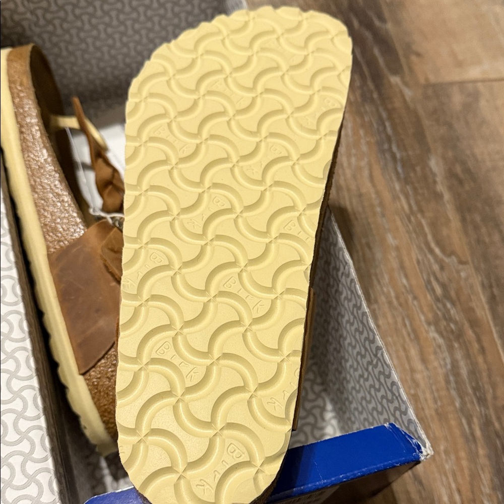 Birkenstock Tan Leather Braided Sandals - Picture 4 of 6